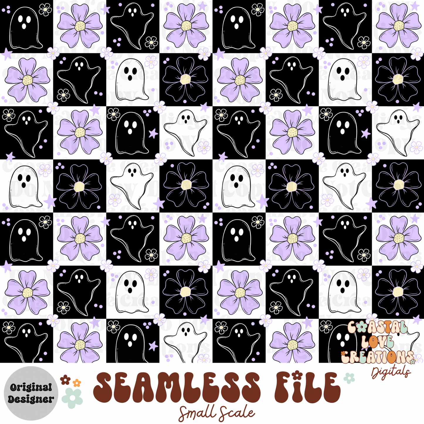 Ghostie Checks- Seamless PNG
