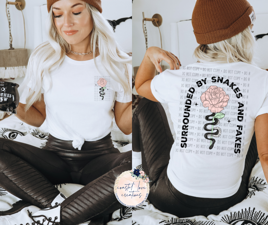 Surrounded By Snakes and Fakes PNG- W/Matching Pocket