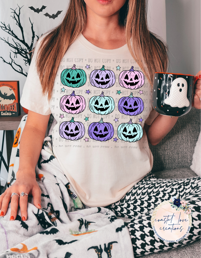 Pastel Pumpkins- Purple / Teal