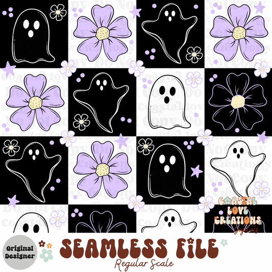 Ghostie Checks- Seamless PNG