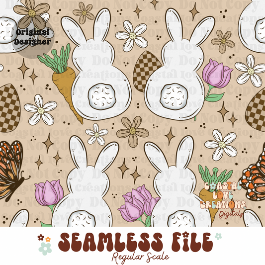 Boho Bunnies- Seamless PNG