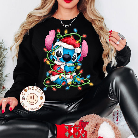 Blue Alien Holiday Lights