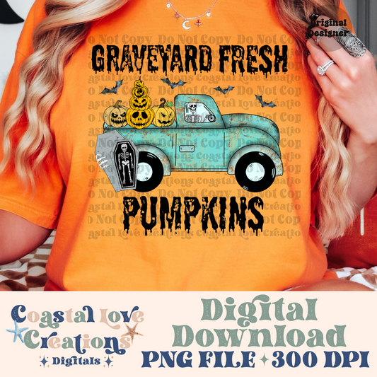 Graveyard Fresh Pumpkins- Split PNG